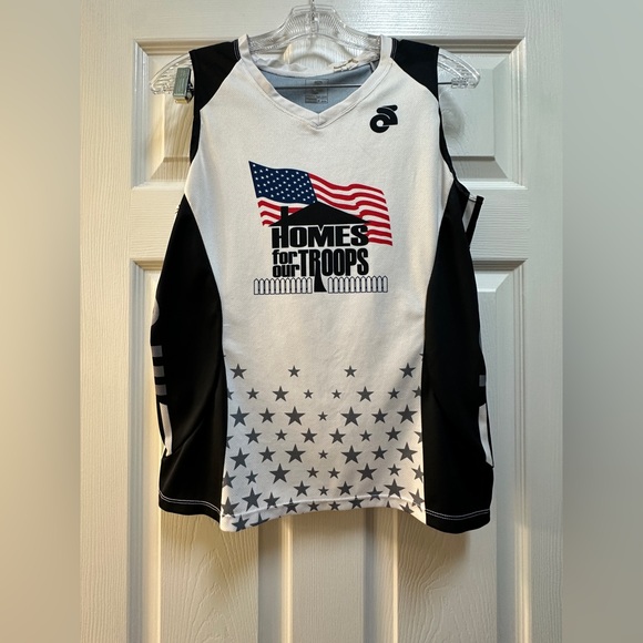 Champion System Tops - Homes For Our Troops Patriotic Singlet Tank Women’s Medium Red White Blue USA